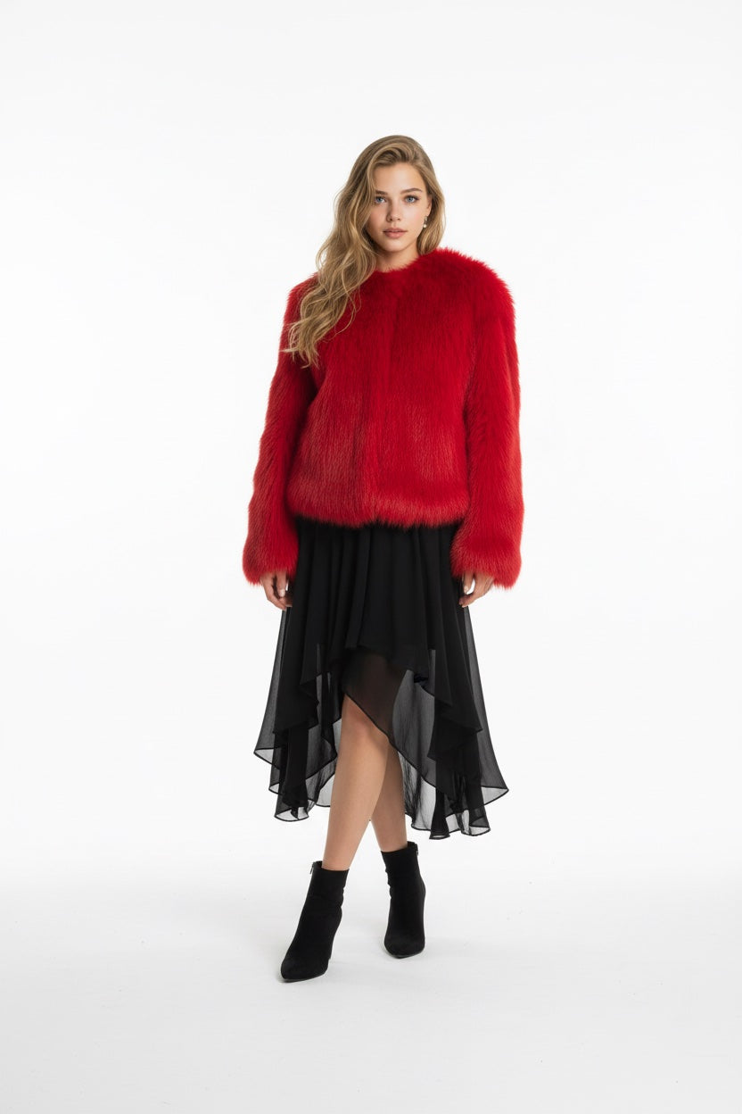 123 Συνθετική μίντι γούνα