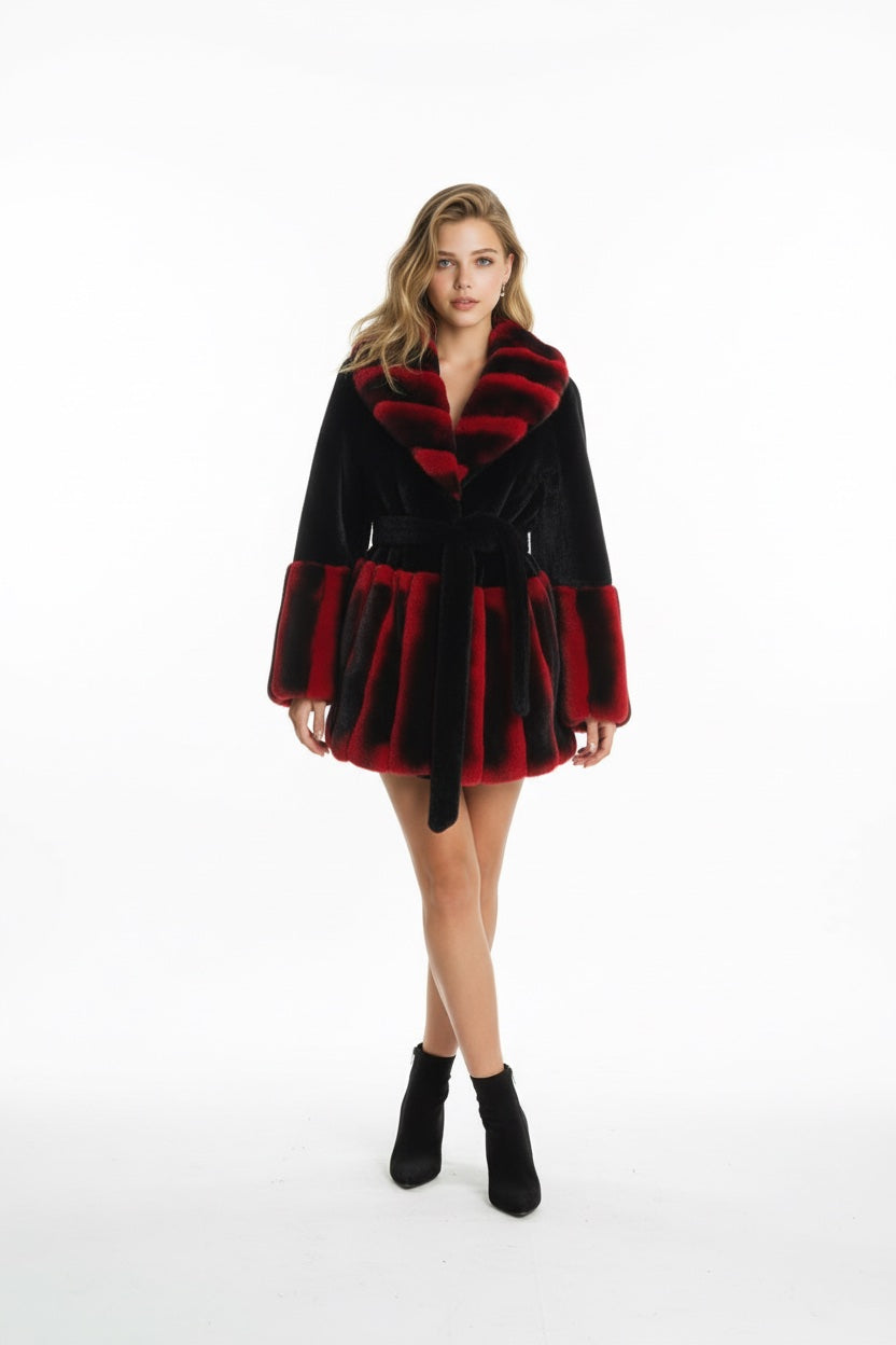 113 Ζακέτα από λάμα και γούνα τσιντσιλά