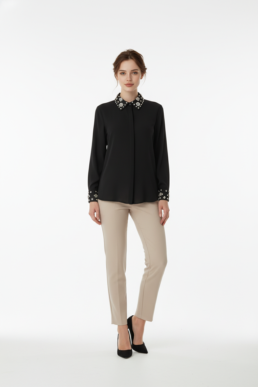 192 Black Georgette Shirt