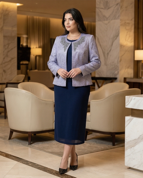239 3-Piece Couture Set: Embellished Brocade Jacket,