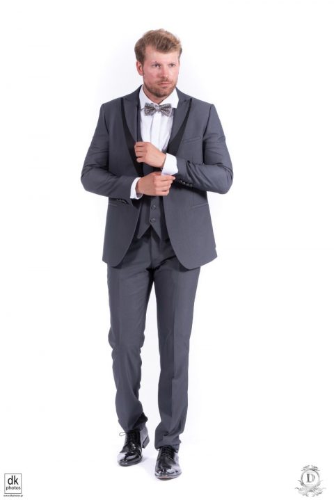 1001 Γκρι κοστούμι με γιλέκο