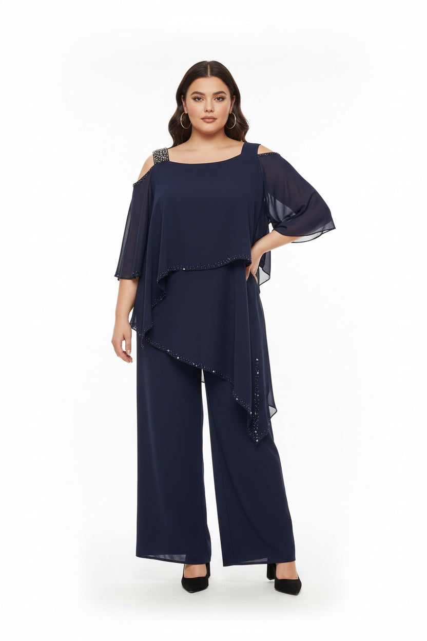 150 Φόρμα ολόσωμη από μουσελίνα plus size