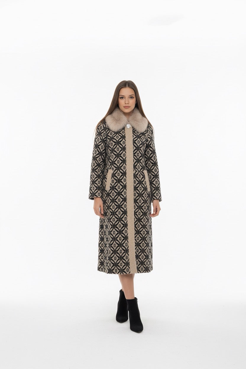 139 Παλτό ανκορά με γούνα ρενάρ