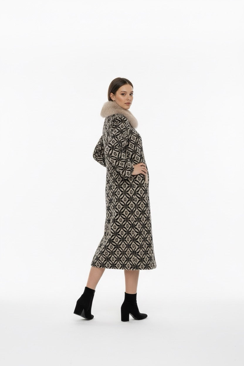 139 Παλτό ανκορά με γούνα ρενάρ