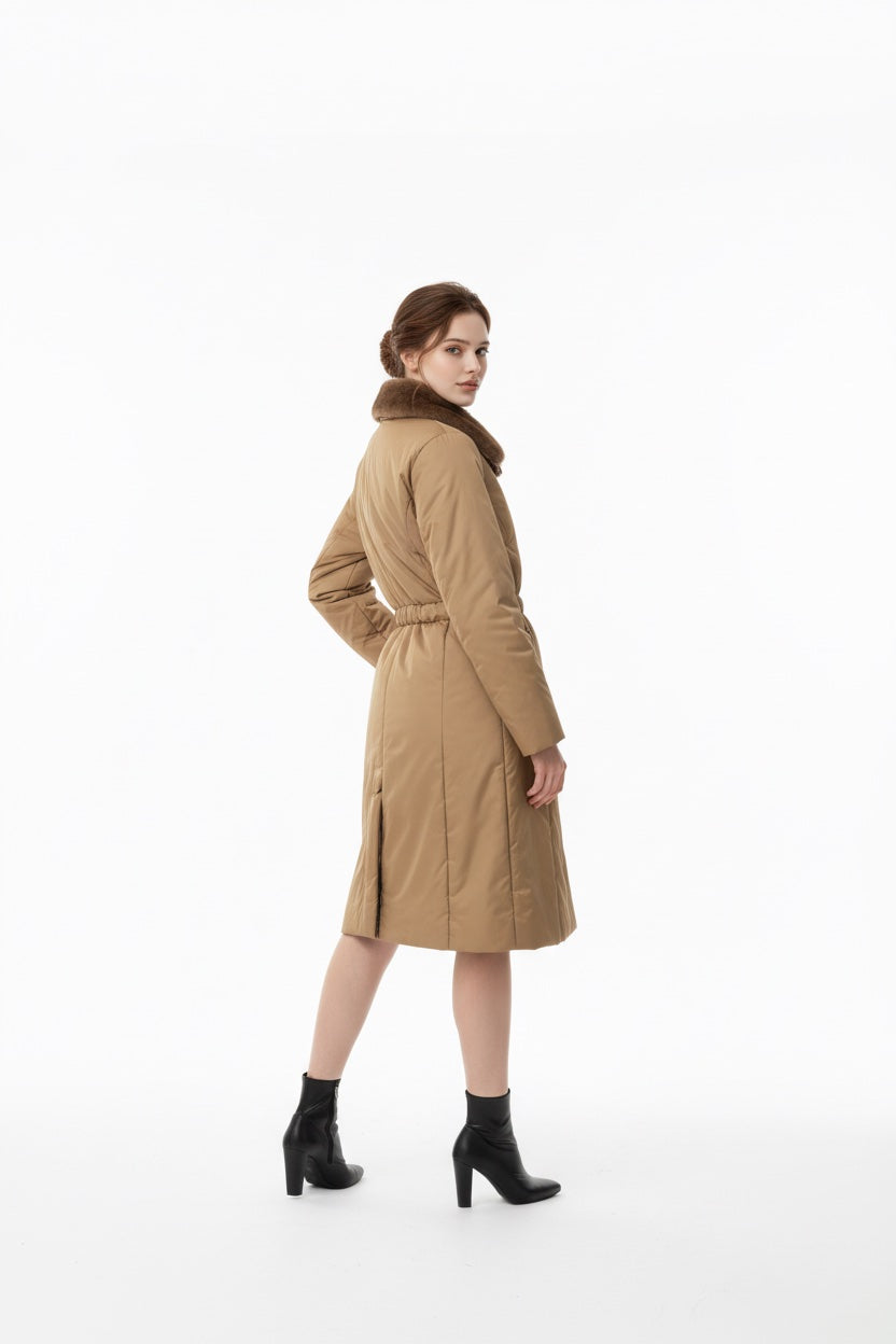 143 Αδιάβροχο παλτό με γιακά από βιζόν