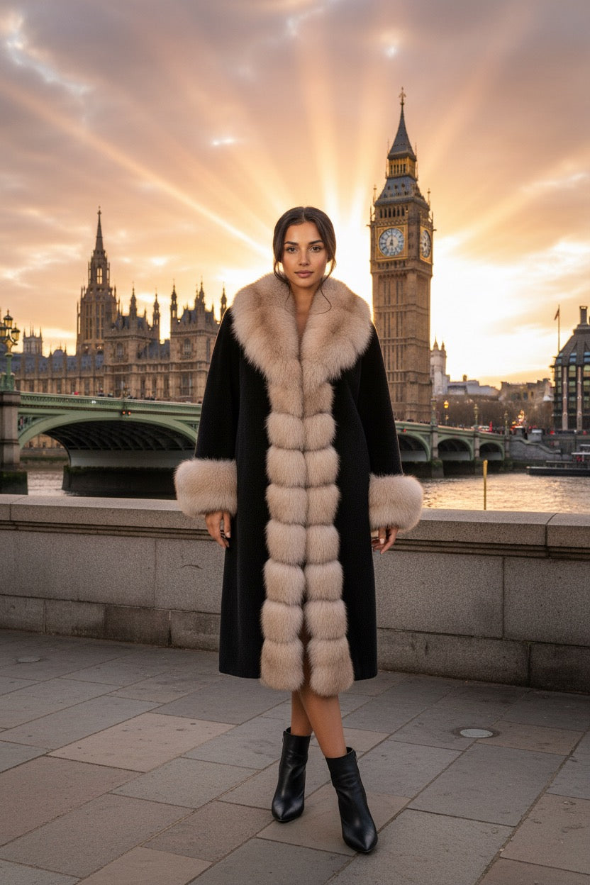 112 Παλτό από λάμα και γούνα ρενάρ