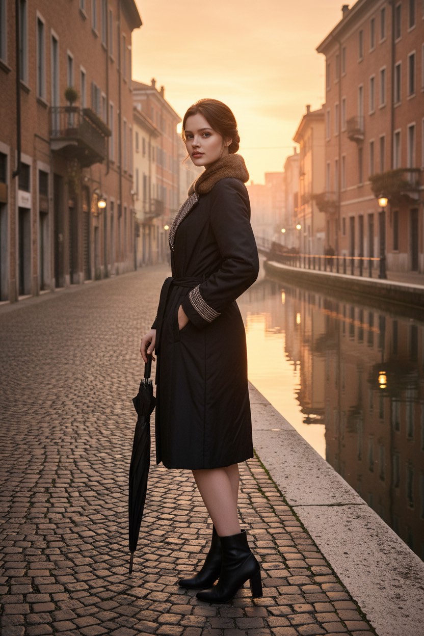 141 Αδιάβροχο παλτό με γιακά από βιζόν