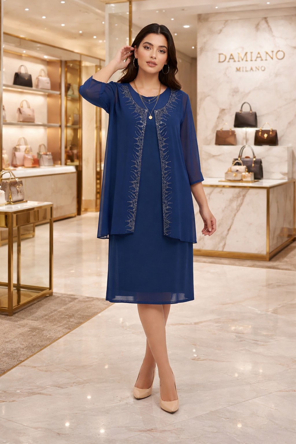 152 Φόρεμα από μουσελίνα plus size