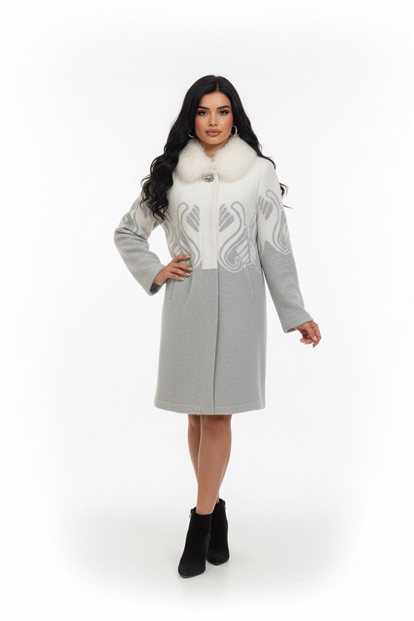 136 Ημίπαλτο ανκορά με γούνα ρενάρ