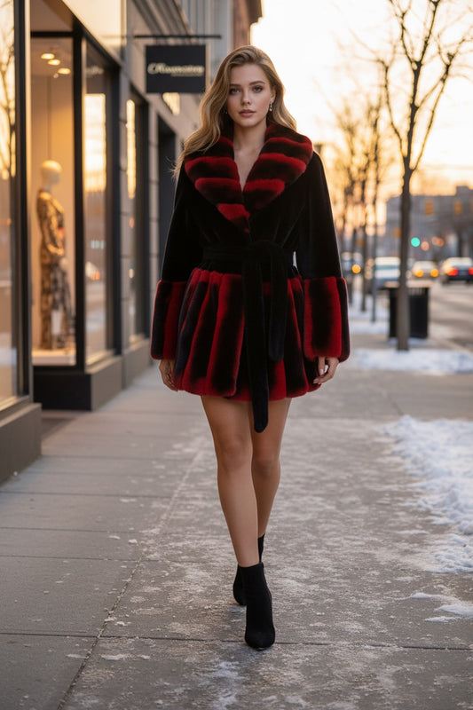 113 Ζακέτα από λάμα και γούνα τσιντσιλά