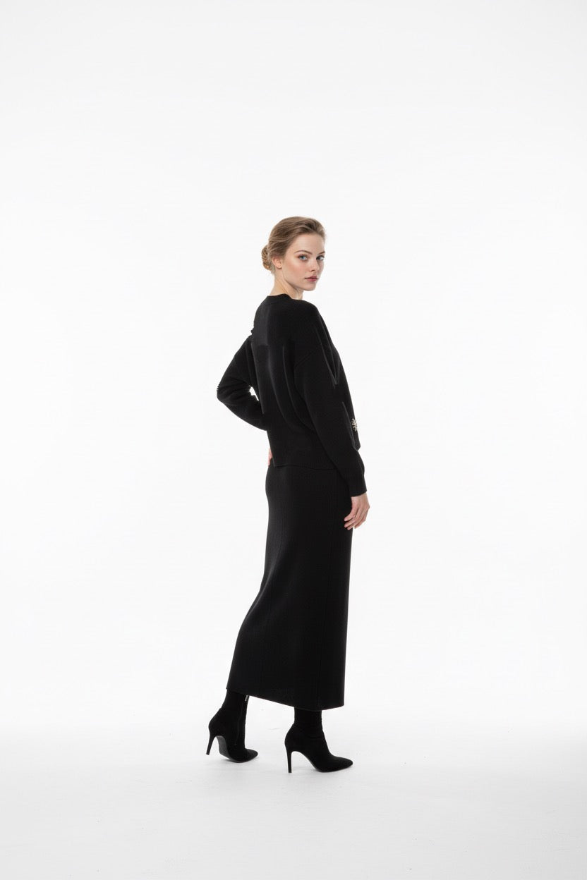 159 Luxury Black Knit Set
