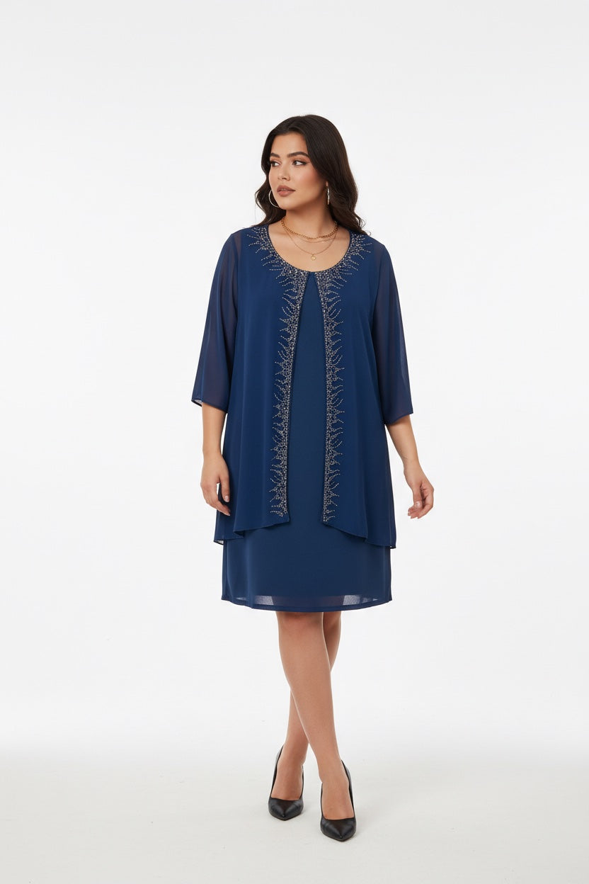 152 Φόρεμα από μουσελίνα plus size