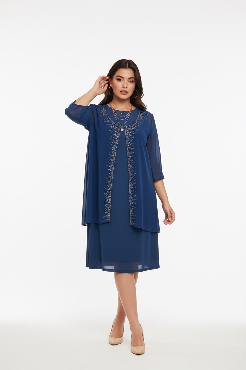 152 Φόρεμα από μουσελίνα plus size