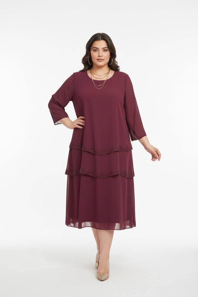 151 Φόρεμα από μουσελίνα plus size