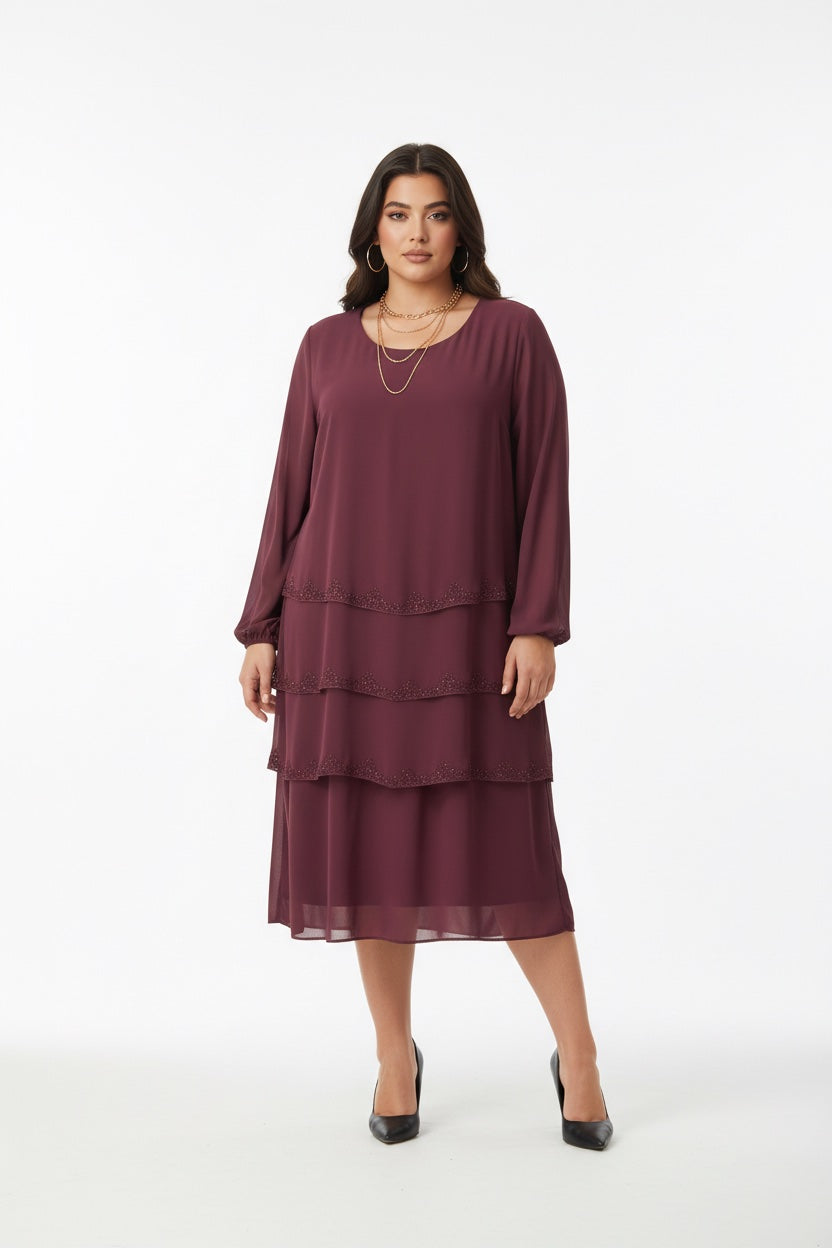 151 Φόρεμα από μουσελίνα plus size
