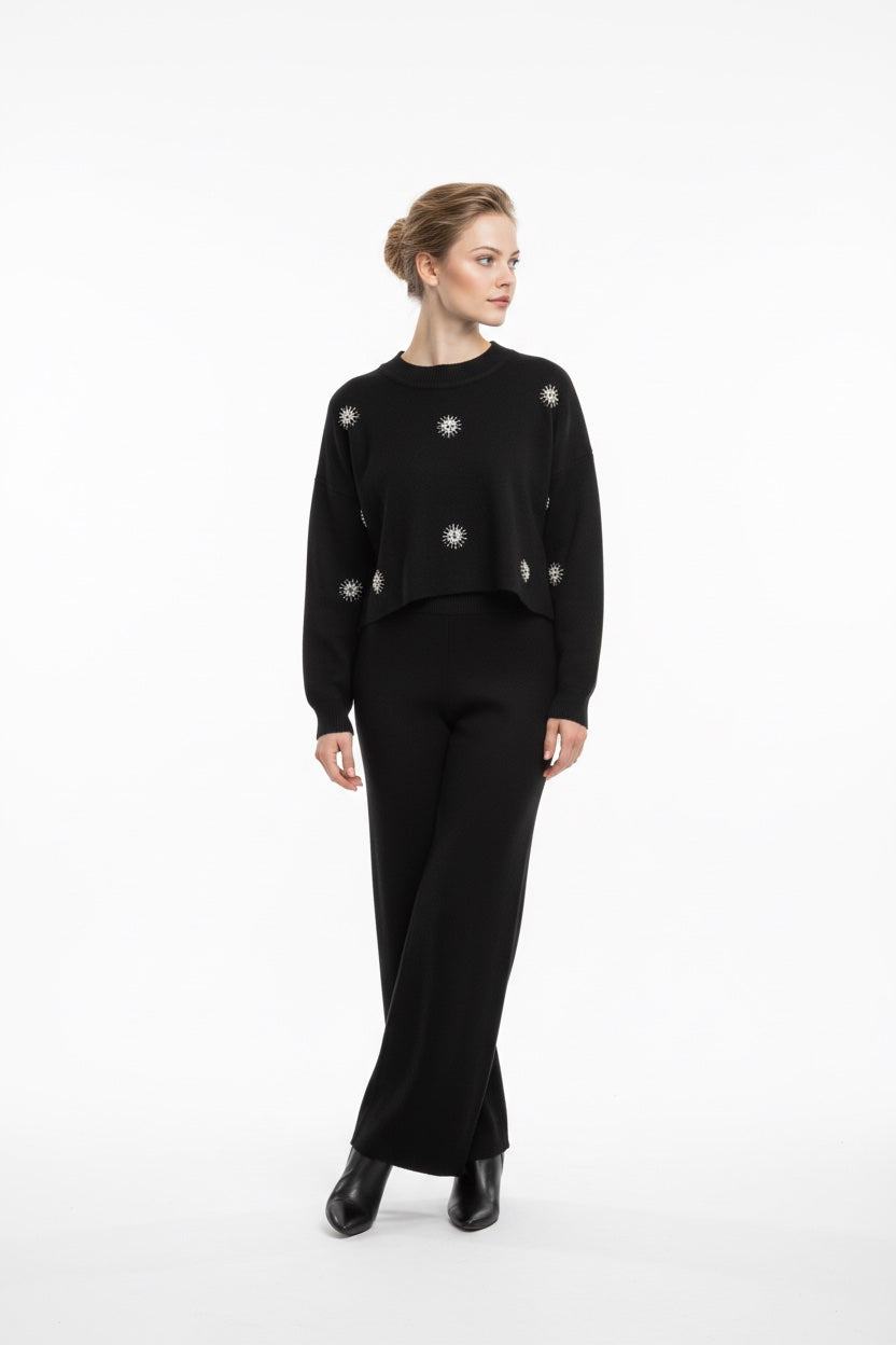 159 Luxury Black Knit Set