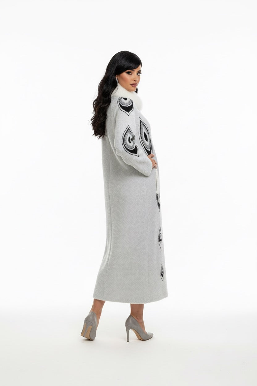 114 Παλτό ανκορά με γούνα ρενάρ