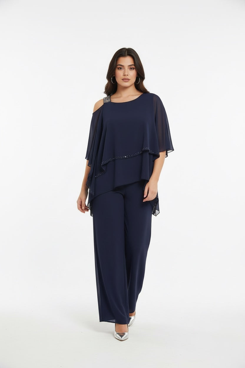 150 Φόρμα ολόσωμη από μουσελίνα plus size