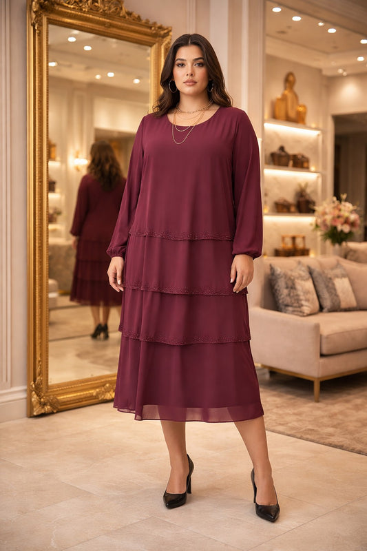 151 Φόρεμα από μουσελίνα plus size