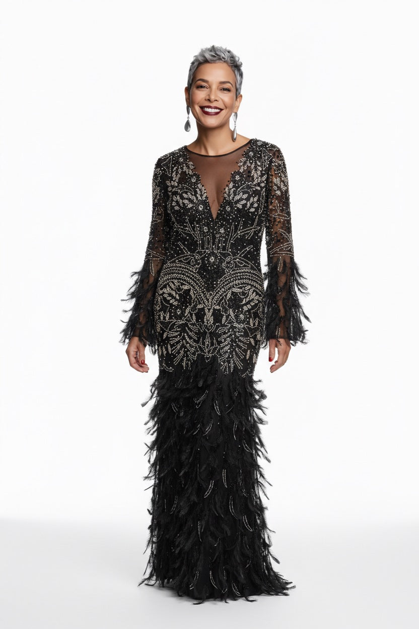 155 Βραδινό φόρεμα με κρύσταλλα