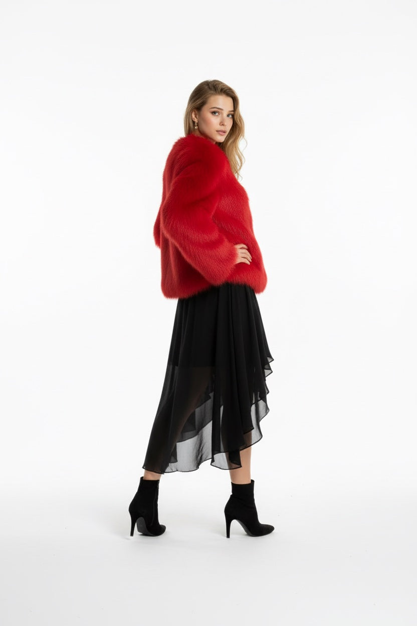 123 Συνθετική μίντι γούνα