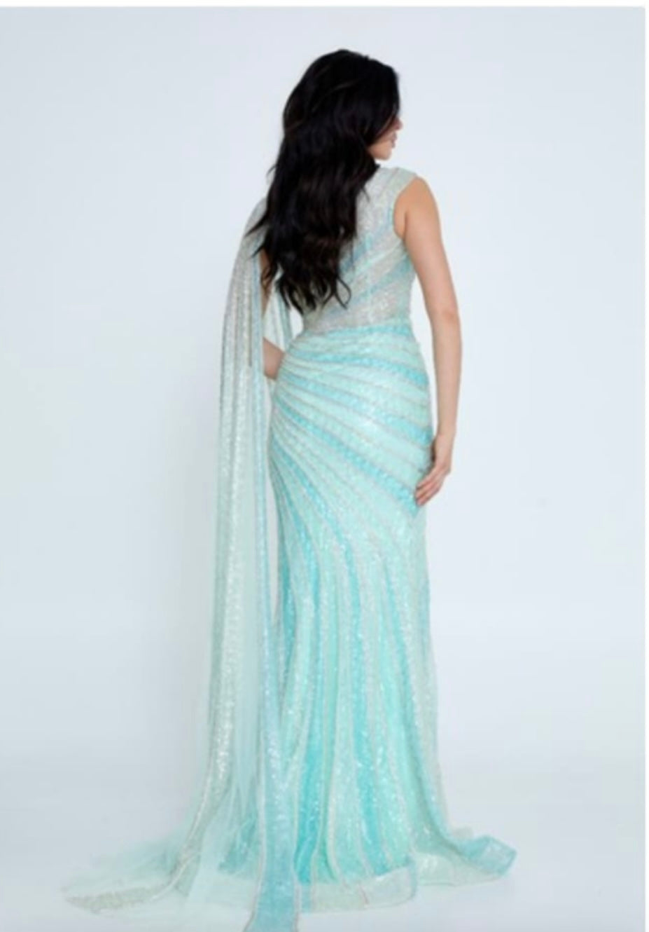 022 Turquoise maxi princess dress