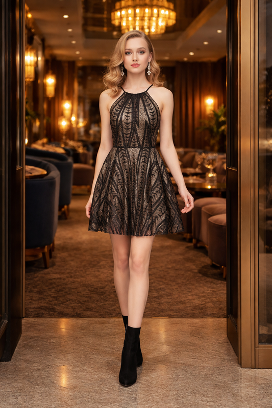 168 Elegant Off-Shoulder Mini Dress