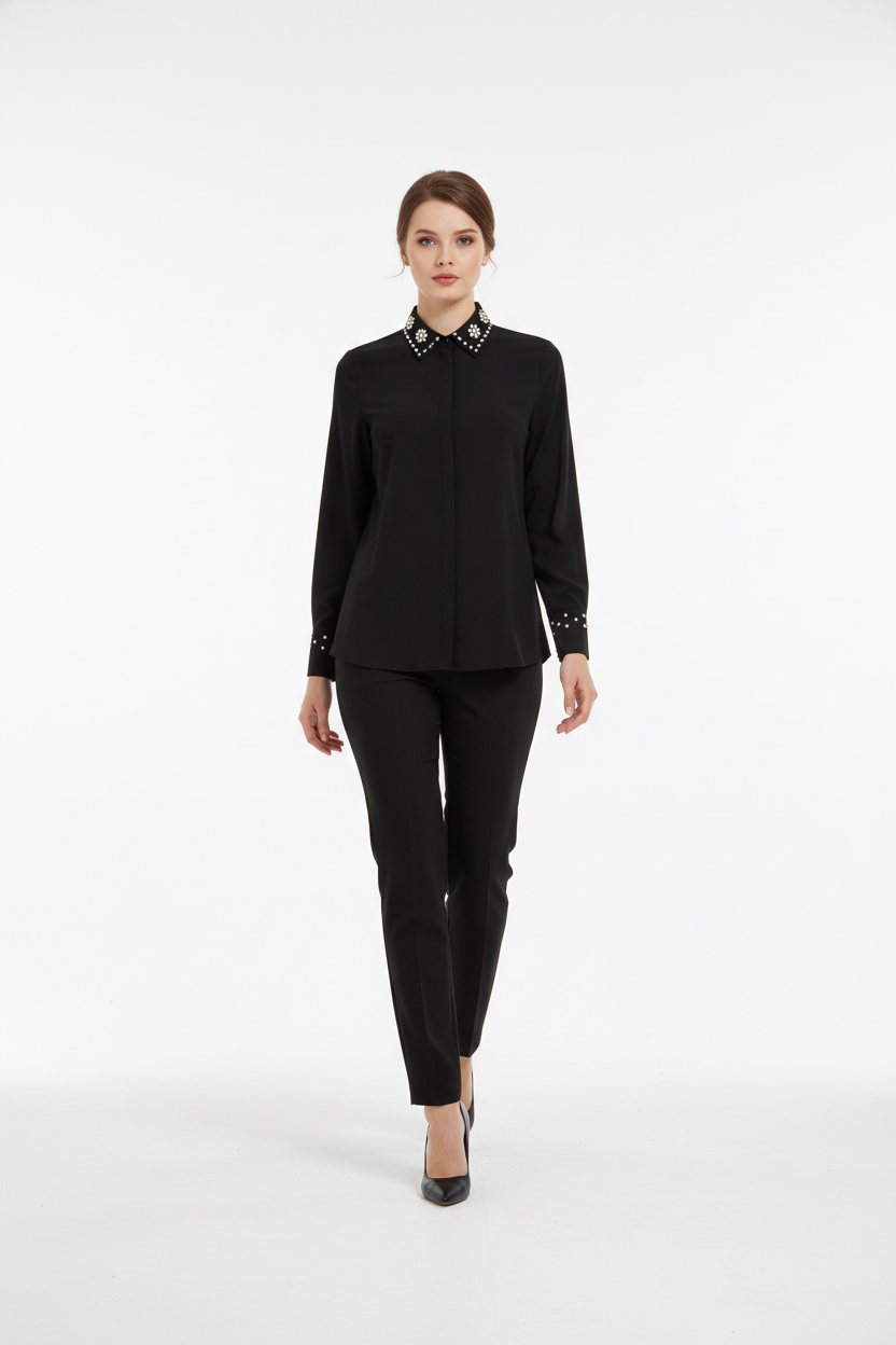 192   Black Georgette Shirt