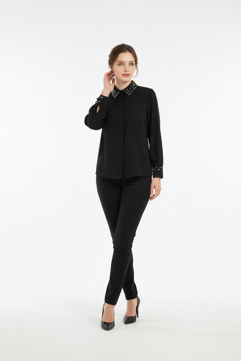 192   Black Georgette Shirt