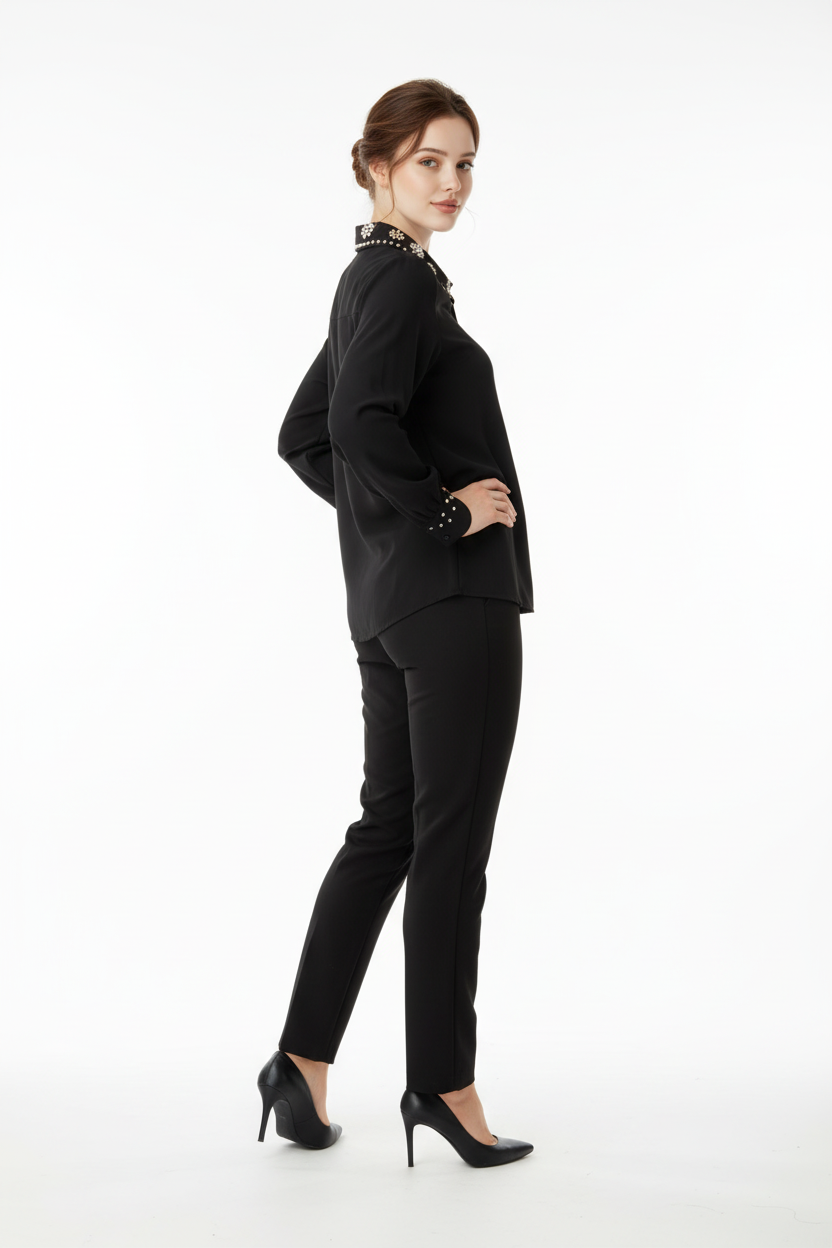192   Black Georgette Shirt