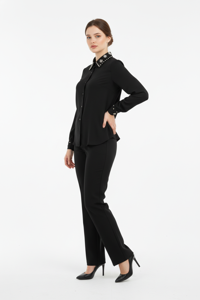 192   Black Georgette Shirt