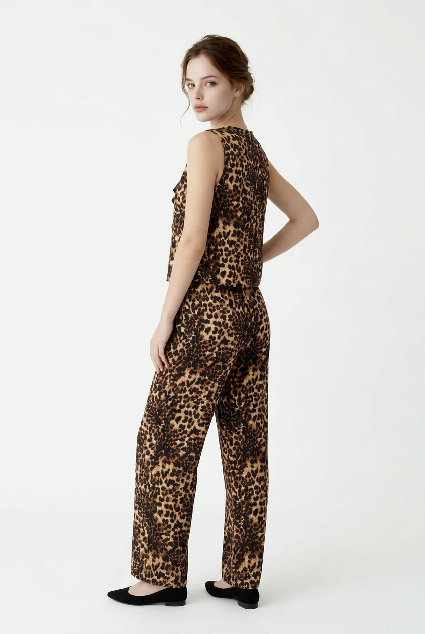 198  Digital Leopard Print Set – Vest & Trousers