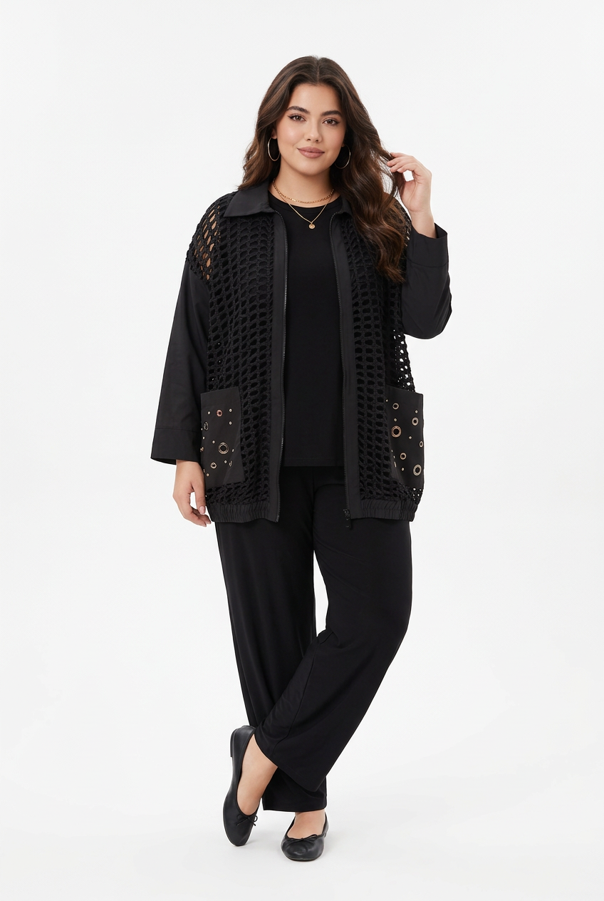 205  Elegant Black Plus Size 3-Piece Set – Cupro