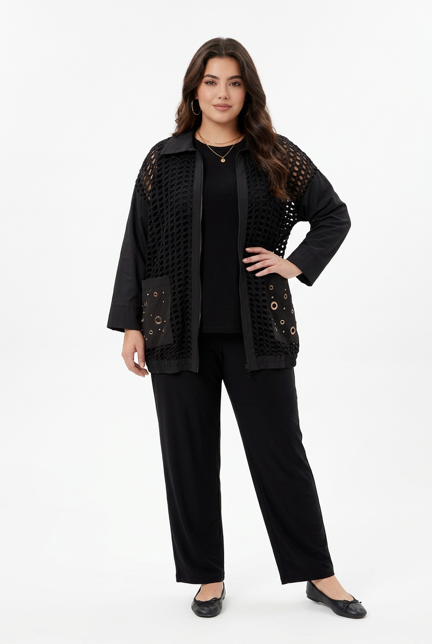 205  Elegant Black Plus Size 3-Piece Set – Cupro