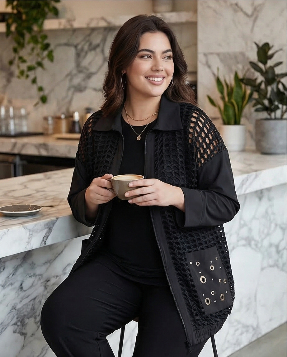 205  Elegant Black Plus Size 3-Piece Set – Cupro