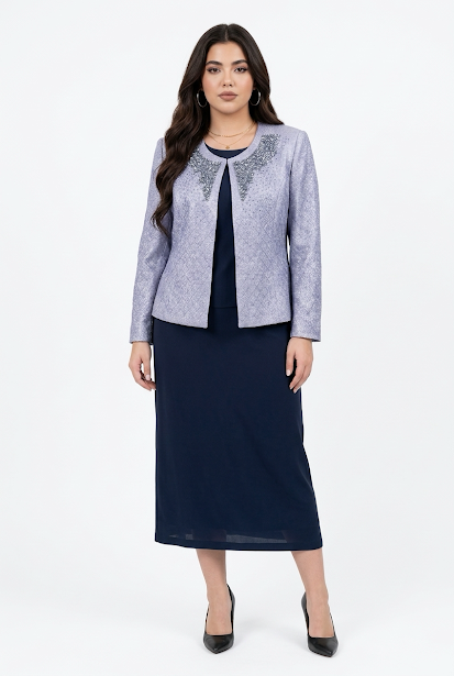 239   3-Piece Couture Set: Embellished Brocade Jacket,