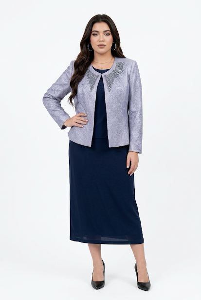 239   3-Piece Couture Set: Embellished Brocade Jacket,