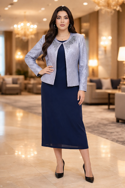 239   3-Piece Couture Set: Embellished Brocade Jacket,